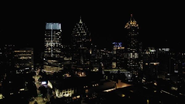 Aerials of City at Night